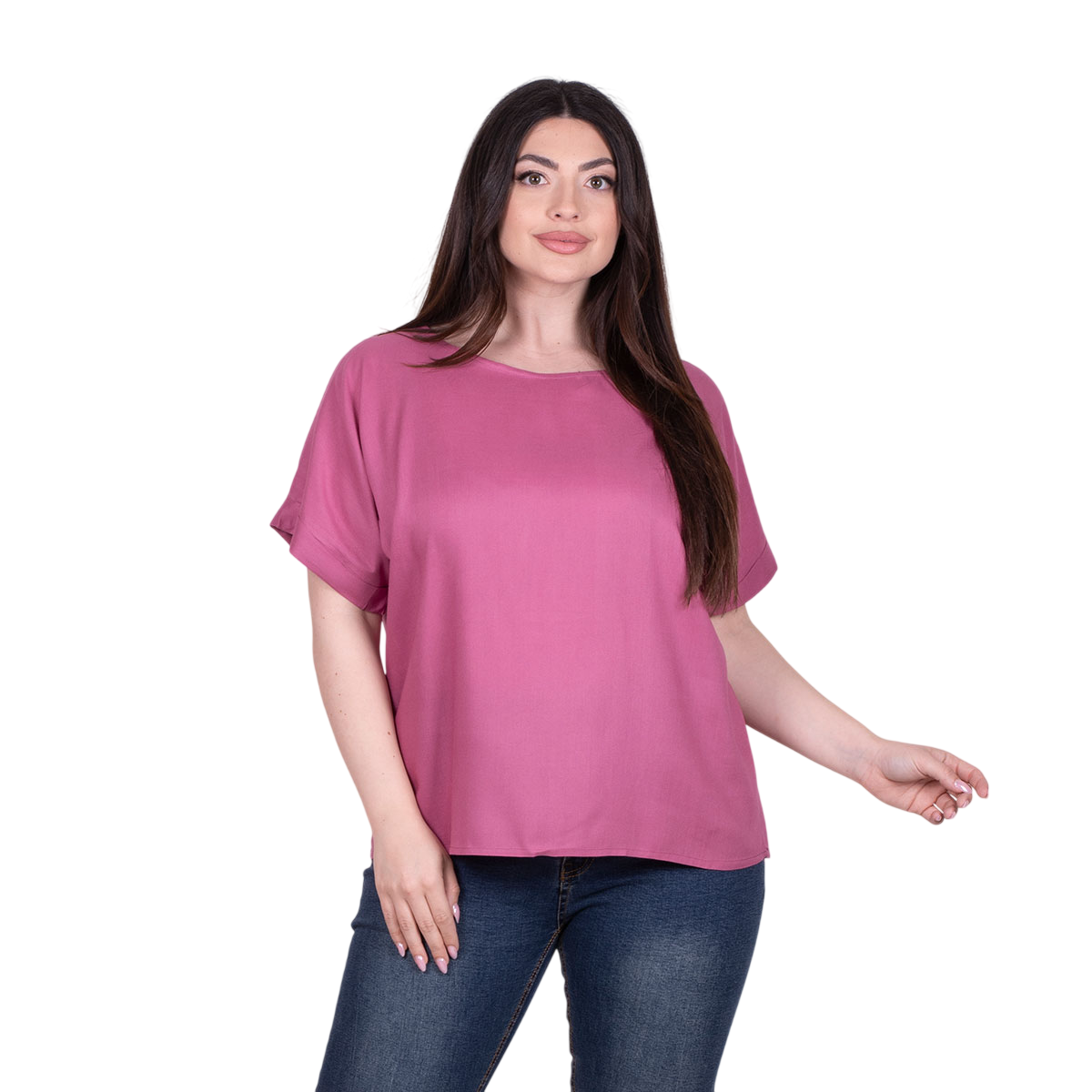 Platinum Μπλούζα Rosy Γυναικεία Κοντομάνικη Ζαπονέ All Day Free Size - 9349-PN
