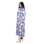 Platinum Φόρεμα - Πουκαμίσα Λευκό Μπλε Print Γυναικείo Boho Με Κουμπιά All Day Free Size - 22674 - Image 2