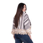 Platinum Σακάκι Λευκό Με Γκρι Ριγέ Σχέδια Γυναικείο Casual Κοντό Free Size - CNA-19-J - Image 4
