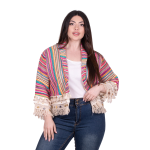 Platinum Σακάκι Μωβ - Ροζ Ριγέ Γυναικείο Casual Κοντό Νεανικό All Day Free Size - CNA-22-J