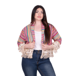 Platinum Σακάκι Μωβ - Ροζ Ριγέ Γυναικείο Casual Κοντό Νεανικό All Day Free Size - CNA-22-J - Image 2