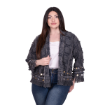 Platinum Σακάκι Ανθρακί Γυναικείο Casual Κοντό Με Ανάγλυφο Σχέδιο Νεανικό All Day Free Size - CNA-7-J - Image 2