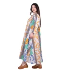 Platinum Φόρεμα Εκρού Με Floral Print Γυναικείο Μακρύ Εβαζέ Τρουακαρ All Day Free Size - FS92620 - Image 3