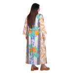 Platinum Φόρεμα Εκρού Με Floral Print Γυναικείο Μακρύ Εβαζέ Τρουακαρ All Day Free Size - FS92620 - Image 4