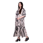 Platinum Καφτάνι Λευκό Γυναικείο Με Μαύρα Floral Σχέδια Maxi Free Size - FS22655 - Image 2