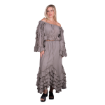 Platinum Φούστα Elephant Gray Γυναικεία Maxi Ρομαντική Vintage Ασύμμετρη Με Βολάν All Day Free Size - 62019-FG - Image 2