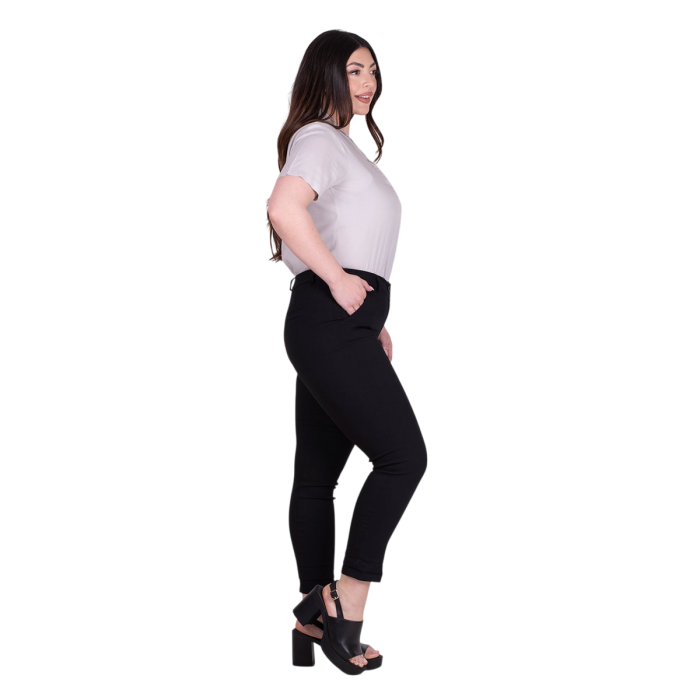 Platinum Παντελόνι Μαύρο Γυναικείο Στενό Ελαστικό Casual All Day - FS5271-BC - Image 3