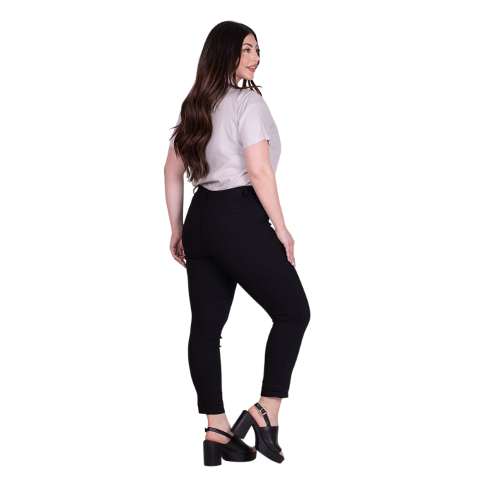 Platinum Παντελόνι Μαύρο Γυναικείο Στενό Ελαστικό Casual All Day - FS5271-BC - Image 4