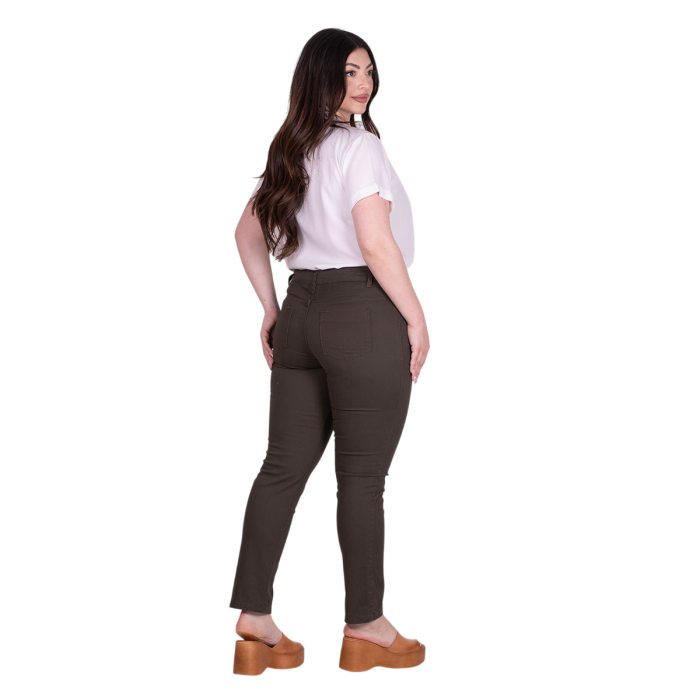 Gomore Γυναικείο Χακί Παντελόνι Jean Ελαστικό Στενό Casual All Day - FS13535-G - Image 4