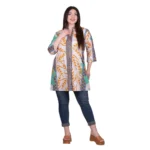 Platinum Πουκαμίσα Εκρού Με Floral Print Γυναικεία Με Κουμπιά Τρουακάρ Free Size - FS92618 - Image 2