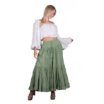 Platinum Φούστα Πράσινη Γυναικεία Maxi Ρομαντική Klos All Day Free Size - SAR-62102-GR - Image 2