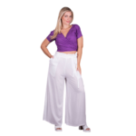 Platinum Μπλούζα Μωβ Γυναικεία Kρουαζέ Κοντομάνικη Casual All Day Free Size - 22437-V - Image 3