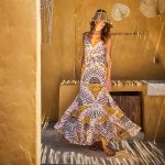 Platinum Φόρεμα Λευκό Έντονα Print Γυναικείo Boho Με Σχέδια Γυναικείο Μακρύ Εξώπλατο All Day Free Size - 22628 - Image 2