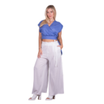 Platinum Μπλούζα Μπλε Γυναικεία Kρουαζέ Αμάνικη All Day Free Size - 22635-BL