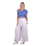 Platinum Μπλούζα Μπλε Γυναικεία Kρουαζέ Αμάνικη All Day Free Size - 22635-BL