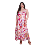 Platinum Φόρεμα Λευκό Γυναικείο Με Πολύχρωμα Floral Maxi All Day Free Size - FS22642 - Image 2