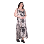 Platinum Φόρεμα Λευκό Γυναικείο Με Μαύρα Floral Maxi All Day Free Size - FS22656 - Image 2