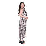 Platinum Φόρεμα Λευκό Γυναικείο Με Μαύρα Floral Maxi All Day Free Size - FS22656 - Image 3