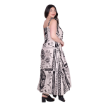 Platinum Φόρεμα Λευκό Γυναικείο Με Μαύρα Floral Maxi All Day Free Size - FS22656 - Image 4