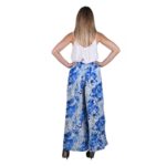 Platinum Παντελόνα Μπλε Floral Γυναικεία Με Λάστιχο & Τσέπες Μεταξωτή All Day Free Size - 42379 - Image 2