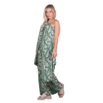 Platinum Παντελόνα Πράσινη Με Εκρού Και Χρυσά Print Boho Γυναικεία All Day Free Size - 82607-35 - Image 5