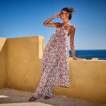 Platinum Παντελόνα Μωβ Με Εκρού Και Χρυσά Print Boho Γυναικεία All Day Free Size - 82607-36 - Image 3