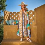 Platinum Φόρεμα Εκρού Με Floral Print Γυναικείο Μακρύ Εβαζέ Τρουακαρ All Day Free Size - 92620 - Image 2