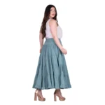 Platinum Φούστα Πετρολ Γυναικεία Maxi Ρομαντική Klos All Day Free Size - FS62102-PR - Image 3