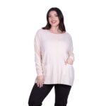 Platinum Γυναικεία Ροζ Nude Μπλούζα Πλεκτή Με Τσέπες Αll Day Free Size - FS20205-RZ
