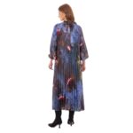 Platinum Φόρεμα Μωβ Με Floral Print Σχέδιο Γυναικείο Πλισέ Ριχτό All Day Free Size - 338-BL - Image 2