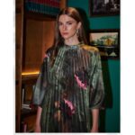 Platinum Φόρεμα Πράσινο Με Floral Σχέδιο Γυναικείο Πλισέ Ριχτό All Day Free Size - 338-GR - Image 2